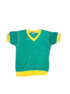 Vintage 70’s Montgomery Ward Green & Yellow Retro Top 12 - Picture 1 of 5