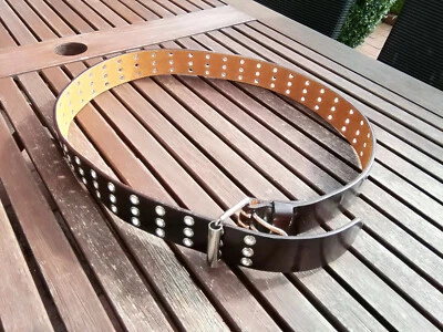 Vera Pelle Hüftgürtel Gürtel braun Nieten Leder 105 cm wie neu - Bild 1 von 3