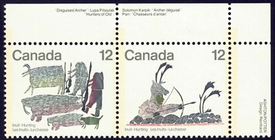 Canada sc#751a Inuit Hunting: Disguised Archer/Hunters of Old, Mint-NH - Image 1 of 2