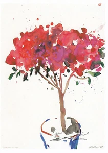 Postkarte: Oskar Koller - Azaleen im Topf - Picture 1 of 1