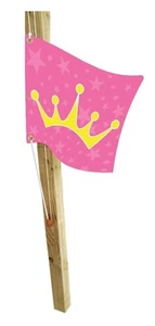 Princess Flag with Hoisting System Playground Accessories Cubby House Fort Pink - Bild 1 von 4