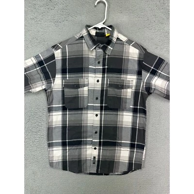 Cabelas Shirt Adult Medium Black White Plaid Flannel Button Up Long Sleeve Mens - Image 1 of 4