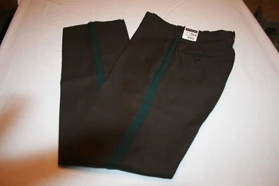 FECHHEIMER Flying Cross 31 Unhemmed Uniform Pants Brown 1 1/2" Black Stripe  NWT - Image 1 of 4