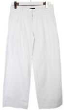 TOMMY HILFIGER Trousers Women's (UK) 6 Linen Blend Pleated Straight Fit White
