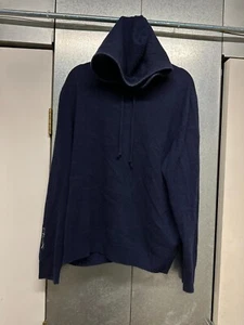 RLX Ralphh Lauren Mens Sweatshirt XL Blue Drawstring Hoodie Washable Cashmere - Picture 1 of 12