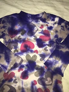 Little Angel Club Girls Sz. 4T Blue Tie Dye Heart Pattern Long Sleeved Top. Cute - Picture 1 of 9