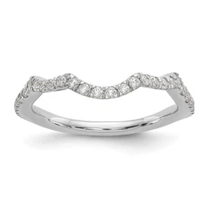 14K White Gold 1/3 Ct Lab Grown Diamond Wedding Band Ring for Women Size 7 - Picture 1 of 9