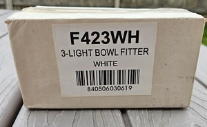 NOS Fanimation F423WH Indoor/Outdoor 3 Light Bowl Fitter, White - Picture 1 of 5