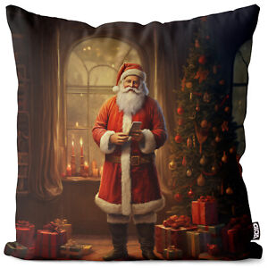 Weihnachtsmann Tanne Geschenke Kissenbezug weihnachten nikolaus stern liste dek