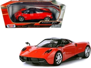 1/24 MotorMax Pagani Huayra & Chrome Wheels Diecast Model Car Red 79312 - Picture 1 of 2