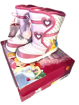 NEW Disney Princess Toddler Snow Winter Boots sz 10 Cinderella Belle Aurora Pink - Image 1 of 4