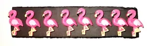 PINK FLAMINGO Push Pins - Set of 8 Handmade Decorative Office Board Tacks - Picture 1 of 2