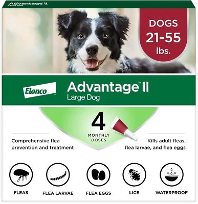 Advantage II Flea Prevention and Treatment 21-55 lbs. 4-Month Supply - Image 1 of 4
