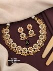 Golden Indian Pakistani Jewellery Bollywood Costume Wedding Kundan Necklace Set