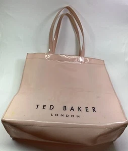 Sac à main fourre-tout Ted Baker London rose emblématique breveté avec nœud rose/noir - Photo 1 sur 11