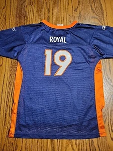 Reebok Eddie Royal Denver Broncos Youth Size Large 7 Jersey Blue Boys Kids - Picture 1 of 10