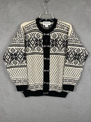 Cárdigan Harley of Scotland Mujer Lana Nordic Fair Isle Cierre Talla Med Esquí Nuevo con Etiquetas Foto 1 de 4
