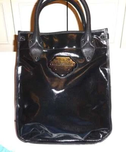 HOLLYWOULD, VINTAGE BLACK LARGE TOTE BAG- NEW NEVER USED-FAUX LEATHER - Picture 1 of 5