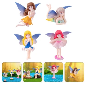 4Pcs Flower Fairy Miniatures Statue Resin Flower Fairy Figures Doll House - Picture 1 of 12