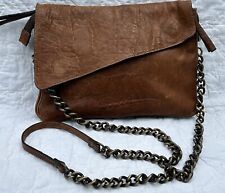 Maxon Collection Italian Leather Brown Crossbody Flap Messenger Shoulder Bag