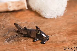 Pequeño vidrio gris hecho a mano martillo tiburón brillo terrario decoración adorno regalo - Imagen 1 de 7