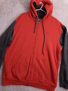 Volcom Hoodie Mens Extra Large Sherpa Fleece Lined Full Zip Jacket Heavyweight - Picture 1 of 8