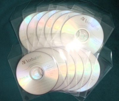 12 Verbatim Blank DVD-R 4.7GB 16X Speed 120 Mins DVD Discs With Sleeves - Image 1 of 2