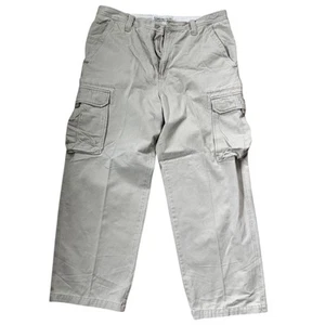 Vintage Y2K Aeropostale Mens 36x30 Beige Baggy Wide Leg Cargo Grunge Pants Skate - Picture 1 of 5
