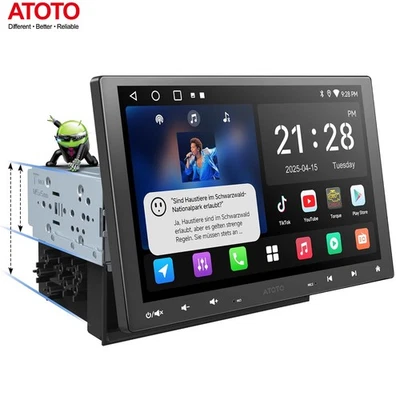 Android 1 DIN Carplay Autoradio Bluetooth ChatGPT-AI Mit 10.1" Bildschirm AUX FM - Bild 1 von 4