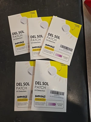 UV Detection Stickers For Sunscreen - 24 Reusable Sunblock Patches Lot 5 Packs - Image 1 of 2