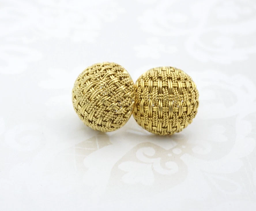 Aretes Roberto Coin Tejidos Cúpula Oro Amarillo 18k 12mm EG2706 Foto 1 de 4