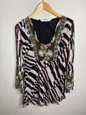 Blusa boho transparente bordada mediana Diane von Furstenberg para mujer Foto 1 de 4