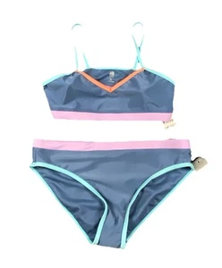 Ideology Teen 2 Piece Bathing Suit Set Bikini Swimwear Blue Cast XL X Large - Picture 1 of 6