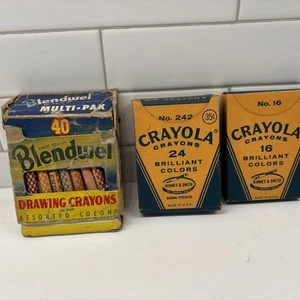 Lote Blendwel Vintage Nº 242 crayones Crayola 24 y n.º 16 colores brillantes - Imagen 1 de 11