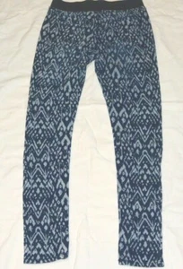 Imperial Star Knit Pants Jeggings Size 12 Girls Blue & White Pattern - Picture 1 of 4