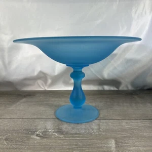 Vintage Tiffin Compote Blue Satin Glass. - Picture 1 of 7