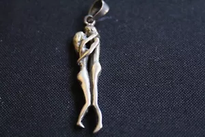 Vintage Sterling Silver Erotic Couple Pendant - Picture 1 of 5