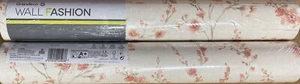 BUNDLE 2 ROLLS GRANDECO FO3302 FIORE CORAL / CREAM BLOSSOM VINYL WALLPAPER - Picture 1 of 1