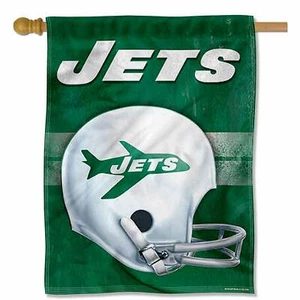 NY Jets Vintage Retro Helmet House Flag - Picture 1 of 3