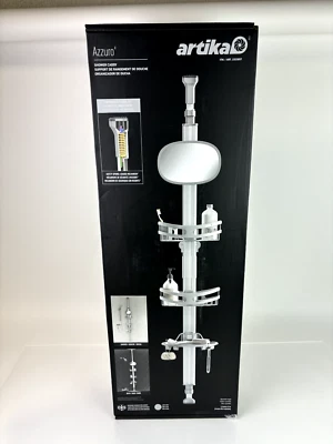Artika Azzuro Tension Rod Shower Caddy Organizer with Mirror Stainless Steel NEW - Image 1 of 4