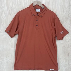 Linksoul Mens SS Tempus Fugit Orange Auburn Golf Wolfdancer Polo Shirt Large - Picture 1 of 12