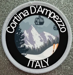 3" Cortina D'Ampezzo Italy Ski Skiing Resort Iron / Sew On Patch Badge  - Picture 1 of 1