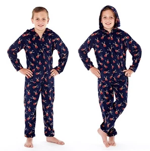 BOYS HOODED RUDOLPH ALL IN ONESIEFLEECE. BOYS OR GIRL (In Hook Bag)SIZE 3 TO 10 - Picture 1 of 6