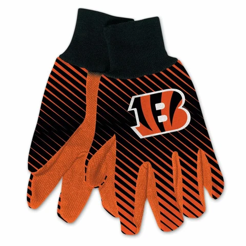 CINCINNATI BENGALS STRIPED UTILITY GRIPPER DOTS GLOVES NEW WINCRAFT 🐯 Cover