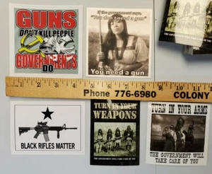 GUN CONTROL STICKERS Lot of 5 PRO 2ND AMENDMENT NATIVE AMERICAN ANTI TYRANNY  - Picture 1 of 9