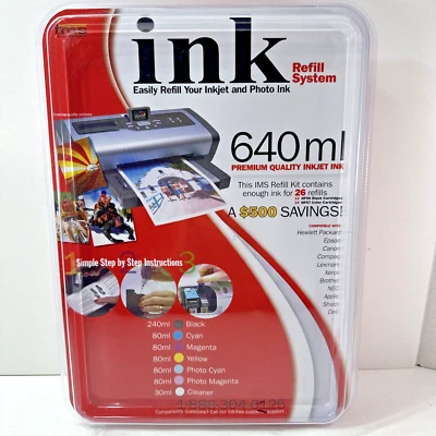 IMS Ink Refill System 640ml Premium Quality Inkjet Ink  HP-Epson-Canon-Lexmark+ - Image 1 of 4