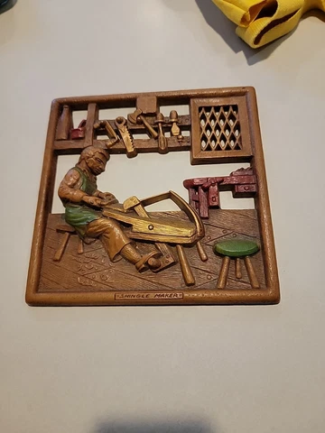 Vintage Early American Hanging Wall Art Shingle Maker Multi Products Inc USA Cover