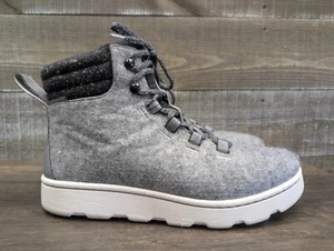 Clarks Cloud Steppers Women's Gray Wool Lace Up Ankle Boots Size 10 M - Picture 1 of 11