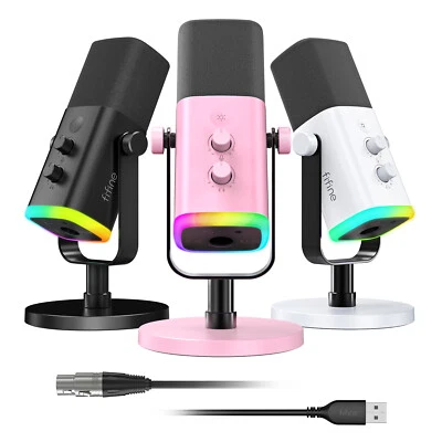 FIFINE Streaming Mikrofon für Podcast Studio USB Dynamisch Microphone Gaming PC - Bild 1 von 2