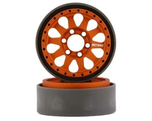 Vanquish Products Method 101 V2 1.9" Beadlock Crawler Wheels (Orange/Black) (2) - Picture 1 of 5